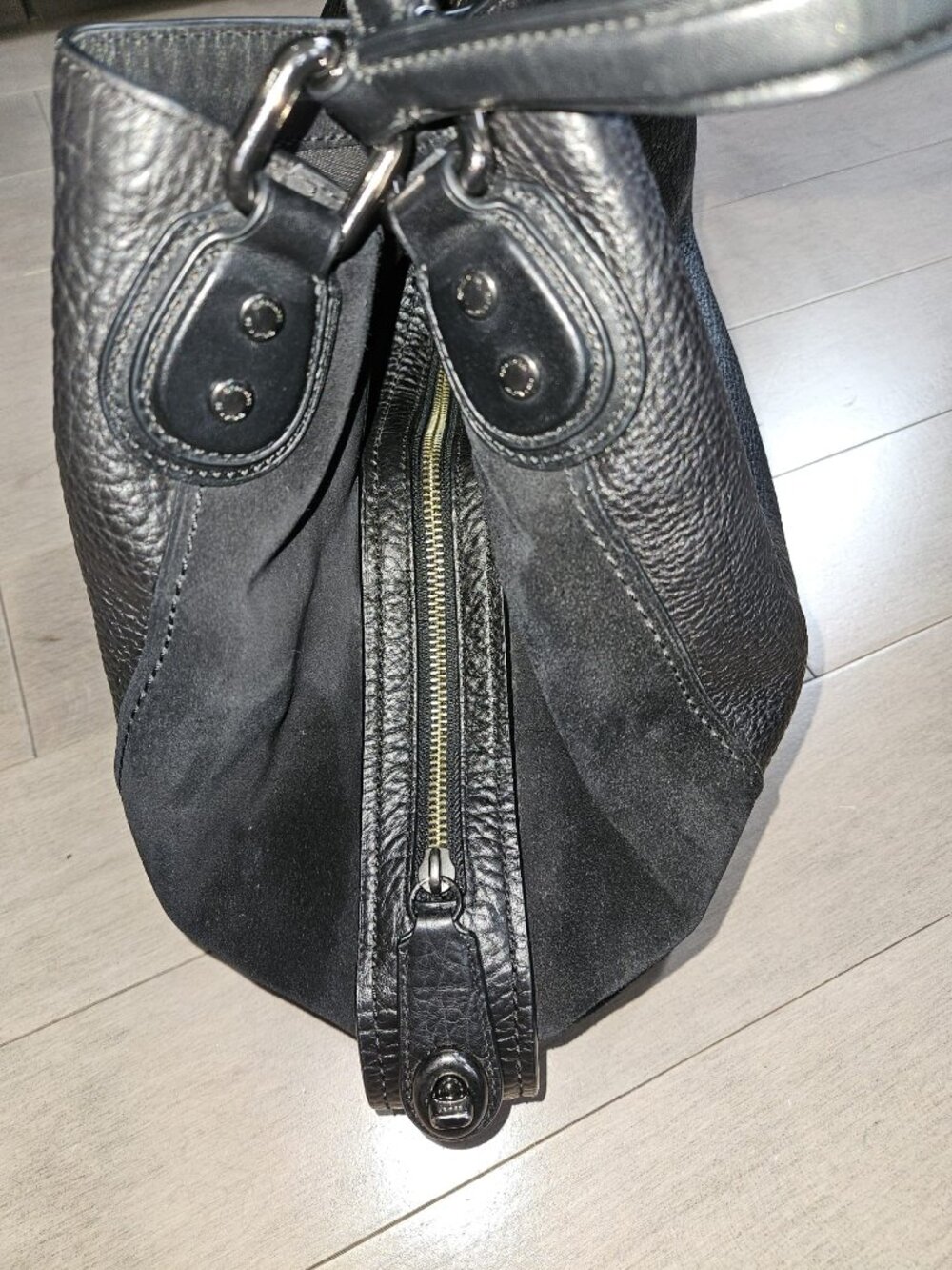 Coach Women's Edie 42 Dark Antique Nickel / Black Leather Shoulder Bag - Picture 10 of 13